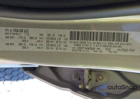 2019 Ram 1500 Big Horn/Lone Star 4X4 5'7 Box z USA, uszkodzony, nr VIN 1C6SRFFT4KN623654